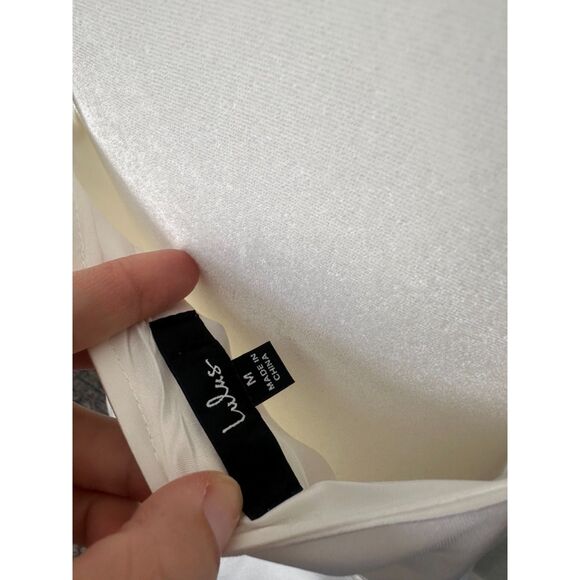 Lulu's Showing Up Elegance Satin Lace Midi Dress White Size Large - Picture 8 of 10